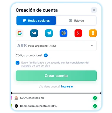 Imagen de registro y acceso a la cuenta personal en el sitio web de la casa de apuestas y casino 1win Argentina