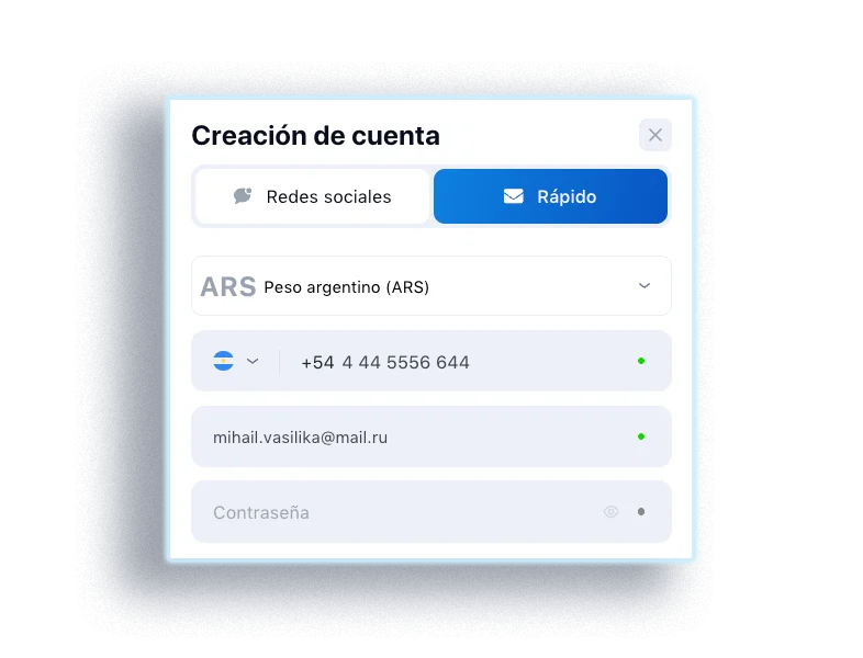 Formulario para rellenar los datos para el registro